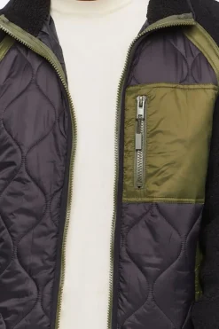 Colorblock Quilted Bomber Jacket
