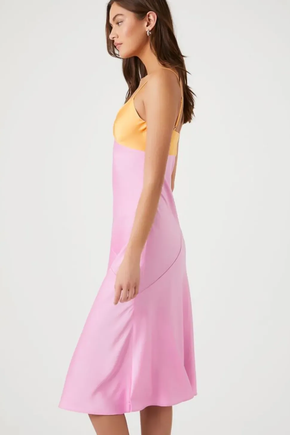 Colorblock Satin Slip Dress