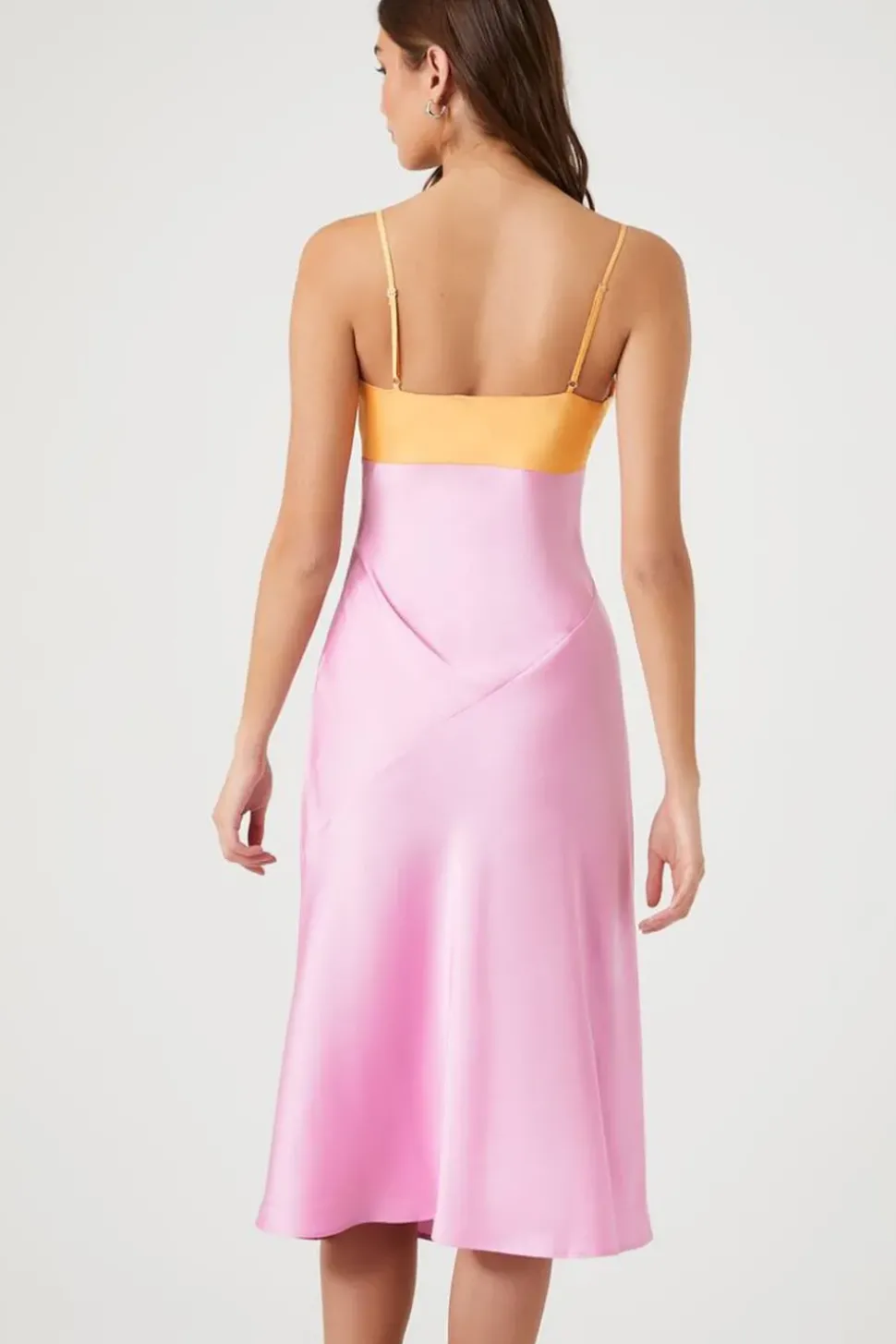 Colorblock Satin Slip Dress
