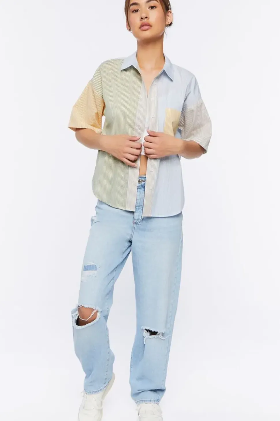 Colorblock Striped Shirt