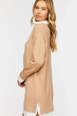 Combo Sweater Shirt Dress