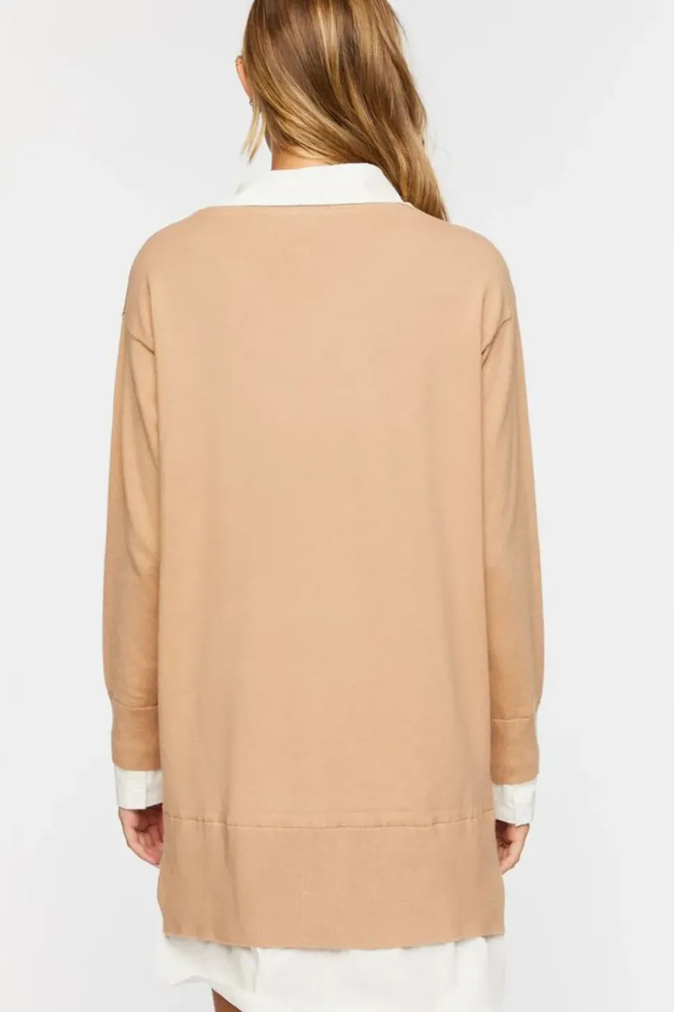 Combo Sweater Shirt Dress
