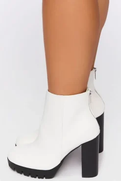 Contrast-Lug Booties (Wide)