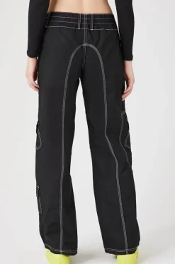 Contrast-Seam Cargo Pants