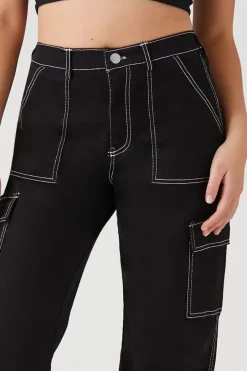 Contrast Seam Cargo Pants