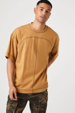 Contrast-Stitch Crew Neck Tee