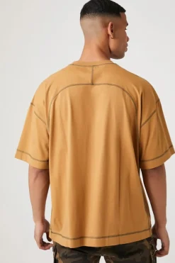 Contrast-Stitch Crew Neck Tee