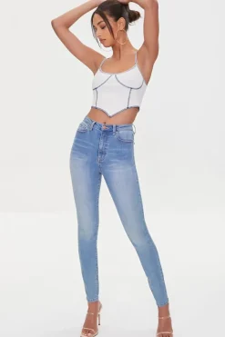 Contrast Trim Cropped Cami