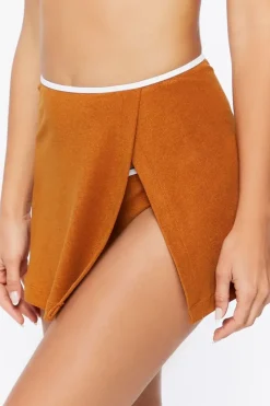 Contrast-Trim Swim Cover-Up Skirt