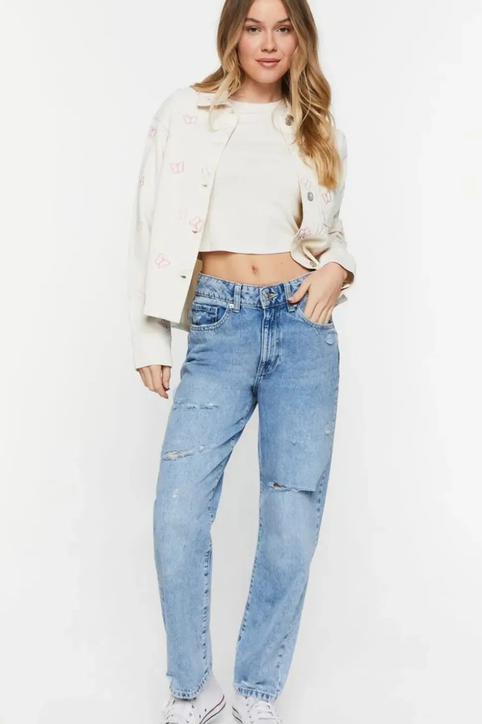 Corduroy Butterfly Trucker Jacket