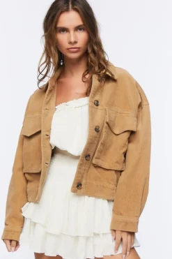 Corduroy Button-Front Jacket