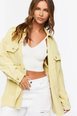 Corduroy Button-Front Shacket