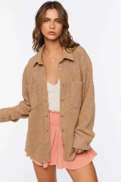 Corduroy Dolphin-Hem Shacket