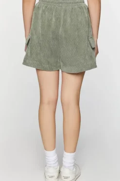 Corduroy Drawstring Bermuda Shorts
