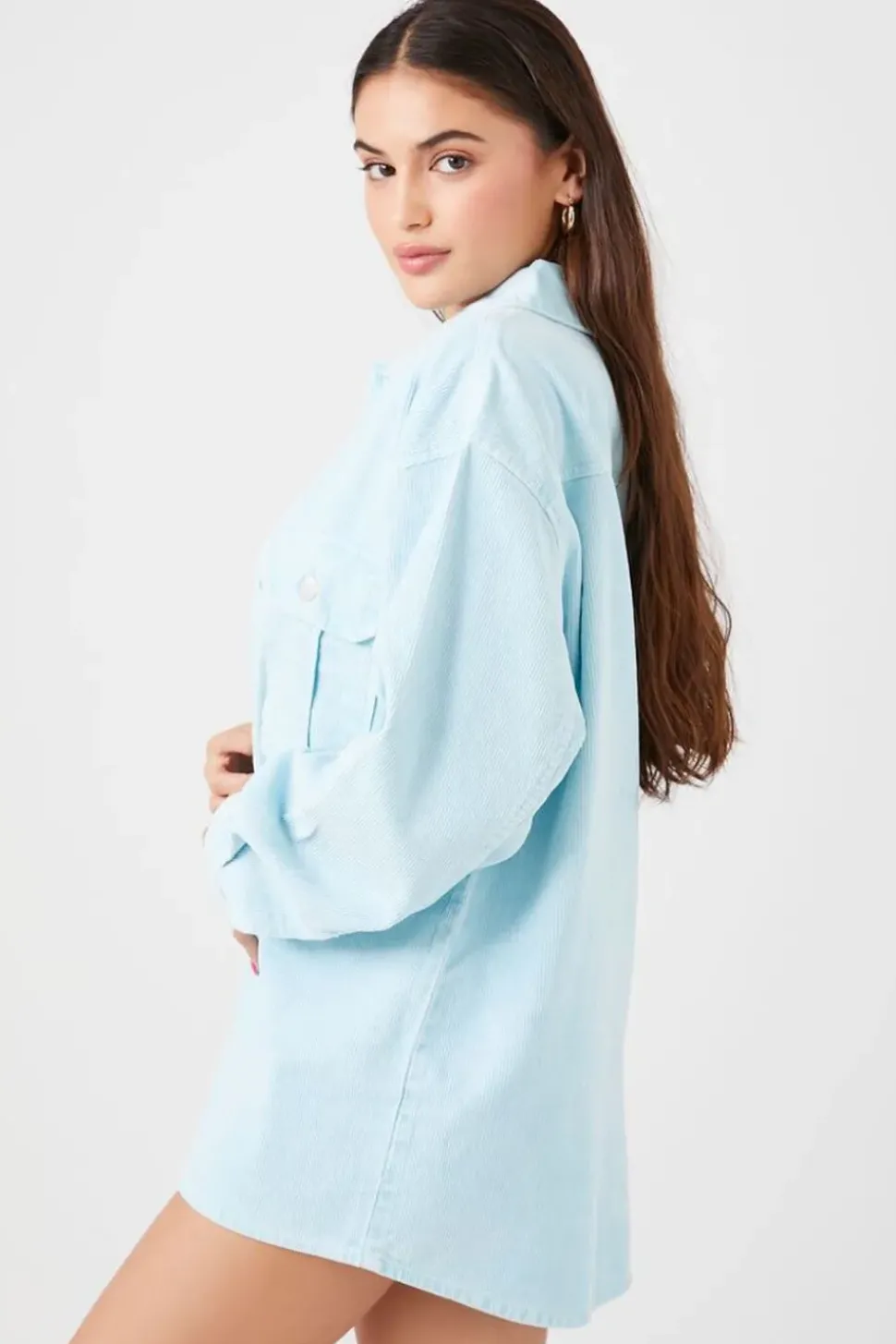 Corduroy Dropped-Sleeve Shacket