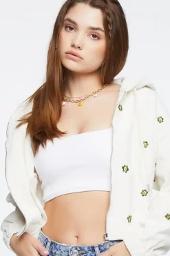 Corduroy Floral Embroidered Jacket