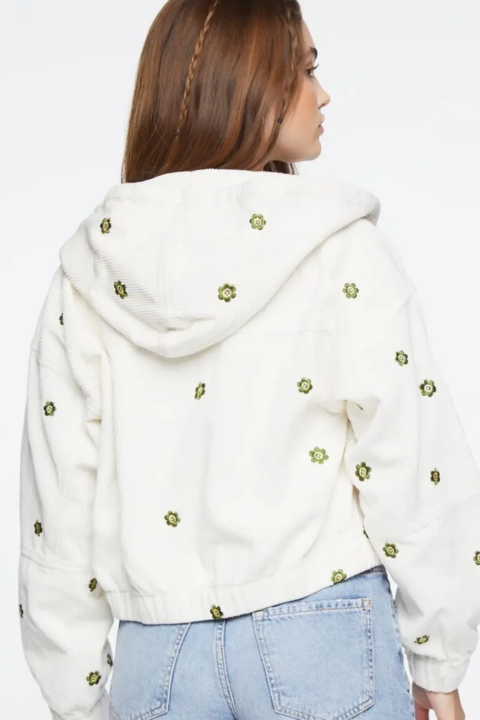 Corduroy Floral Embroidered Jacket