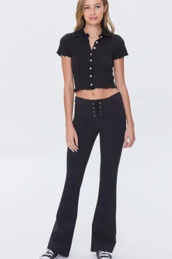 Corduroy Lace-Up Pants