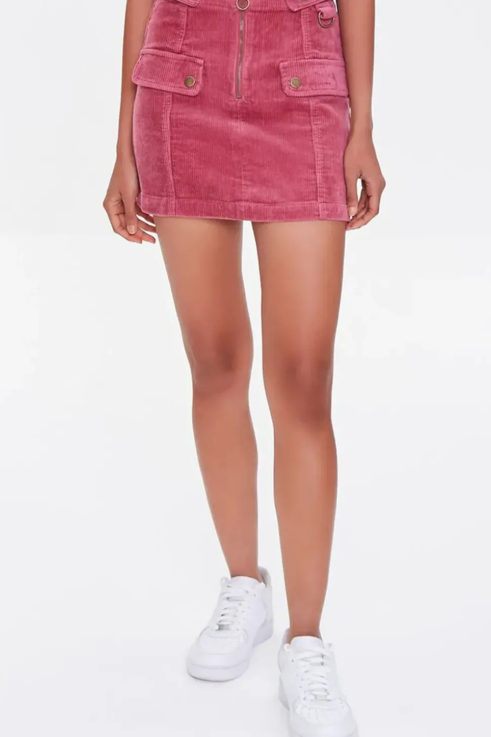 Corduroy O-Ring Mini Skirt
