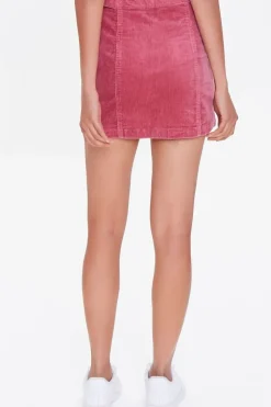 Corduroy O-Ring Mini Skirt