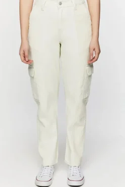Corduroy-Panel Straight-Leg Utility Pants