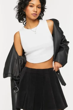 Corduroy Pleated Mini Skirt