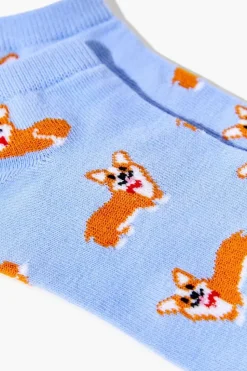 Corgi Print Ankle Socks