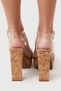 Cork Ankle-Strap Platform Heels