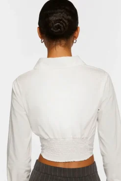 Corset Cropped Poplin Shirt