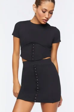 Corset Crop Top & Mini Skirt Set