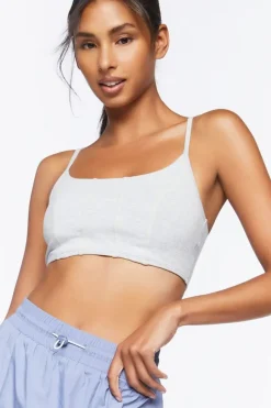 Cotton-Blend Longline Sports Bra