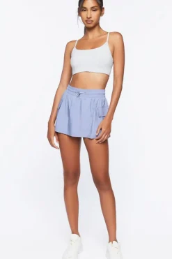 Cotton-Blend Longline Sports Bra