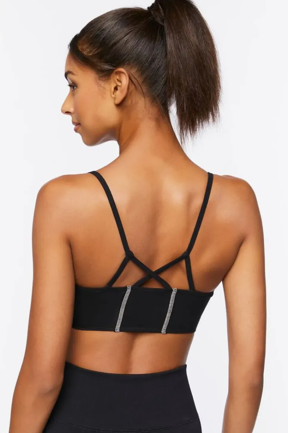 Cotton-Blend Longline Sports Bra