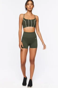 Cotton-Blend Longline Sports Bra