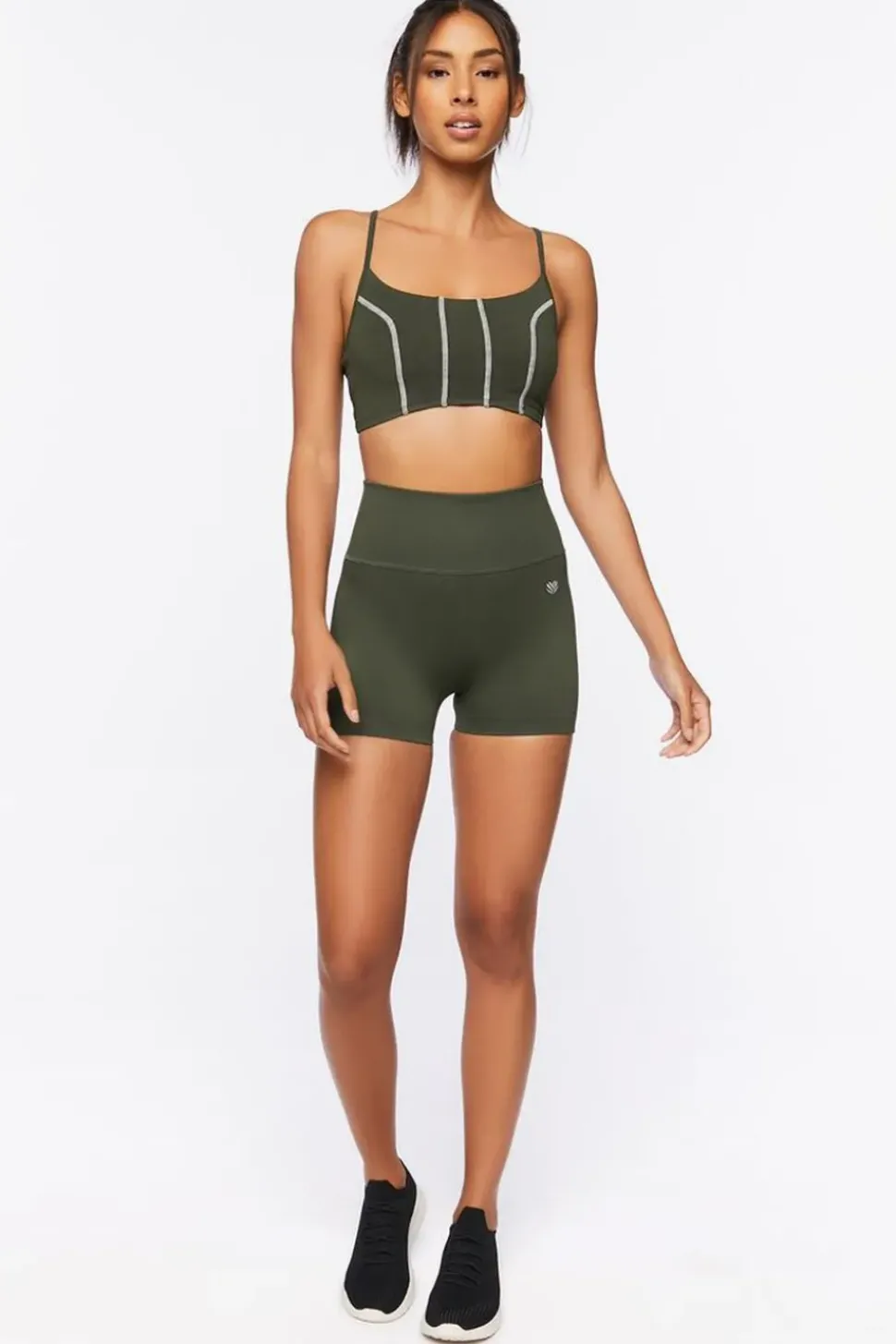 Cotton-Blend Longline Sports Bra