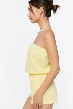 Cotton Strapless Romper