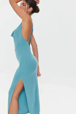 Cowl Crisscross Midi Dress