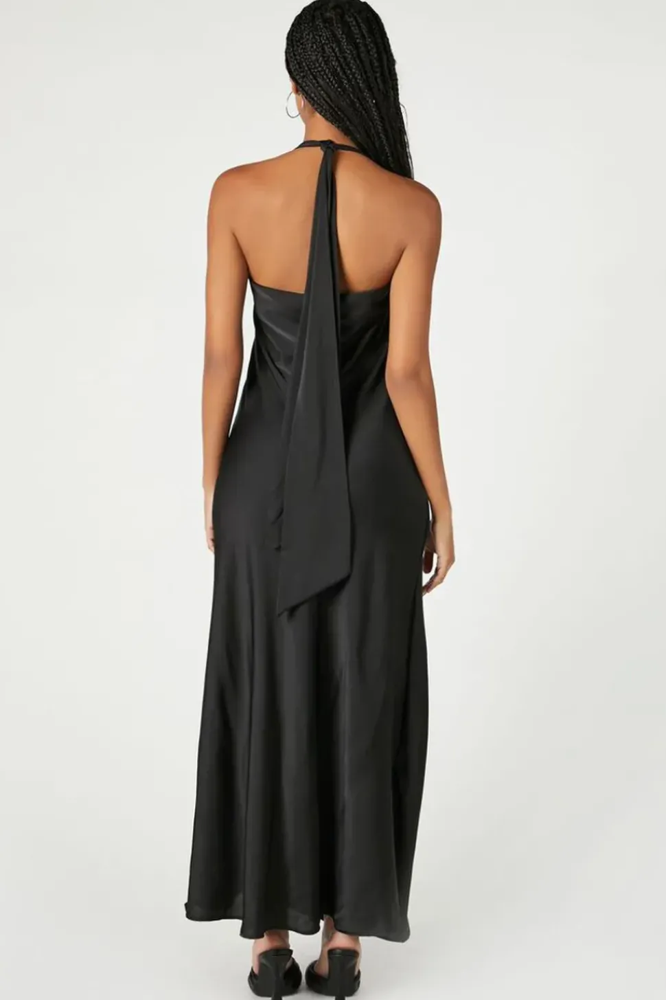 Cowl Halter Maxi Slip Dress