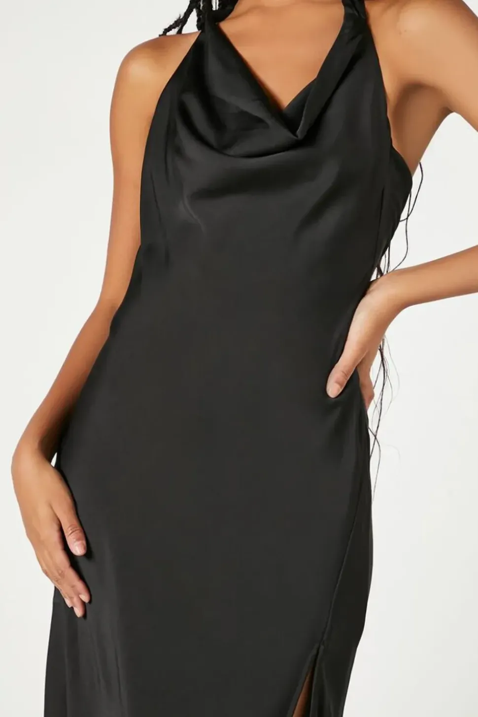 Cowl Halter Maxi Slip Dress