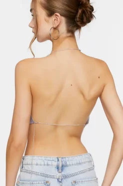 Cowl Neck Chainmail Halter Top
