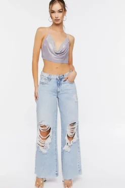 Cowl Neck Chainmail Halter Top