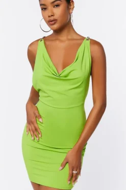 Cowl Neck Crisscross Mini Dress