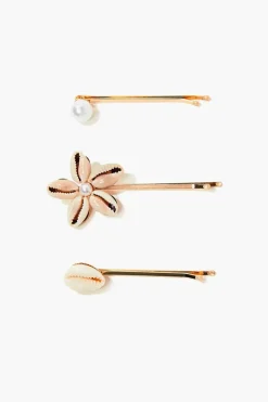 Cowrie Shell Bobby Pin Set