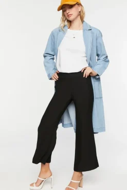 Crepe Flare-Leg Pants
