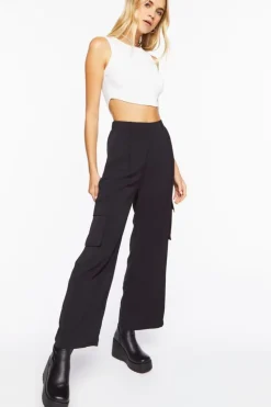 Crepe Wide-Leg Pants