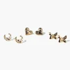 Crescent Moon Stud Earring Set