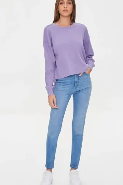 Crew Drop-Sleeve Crop Top