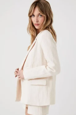 Crinkled Double-Breasted Blazer