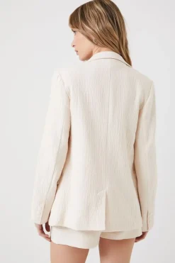 Crinkled Double-Breasted Blazer