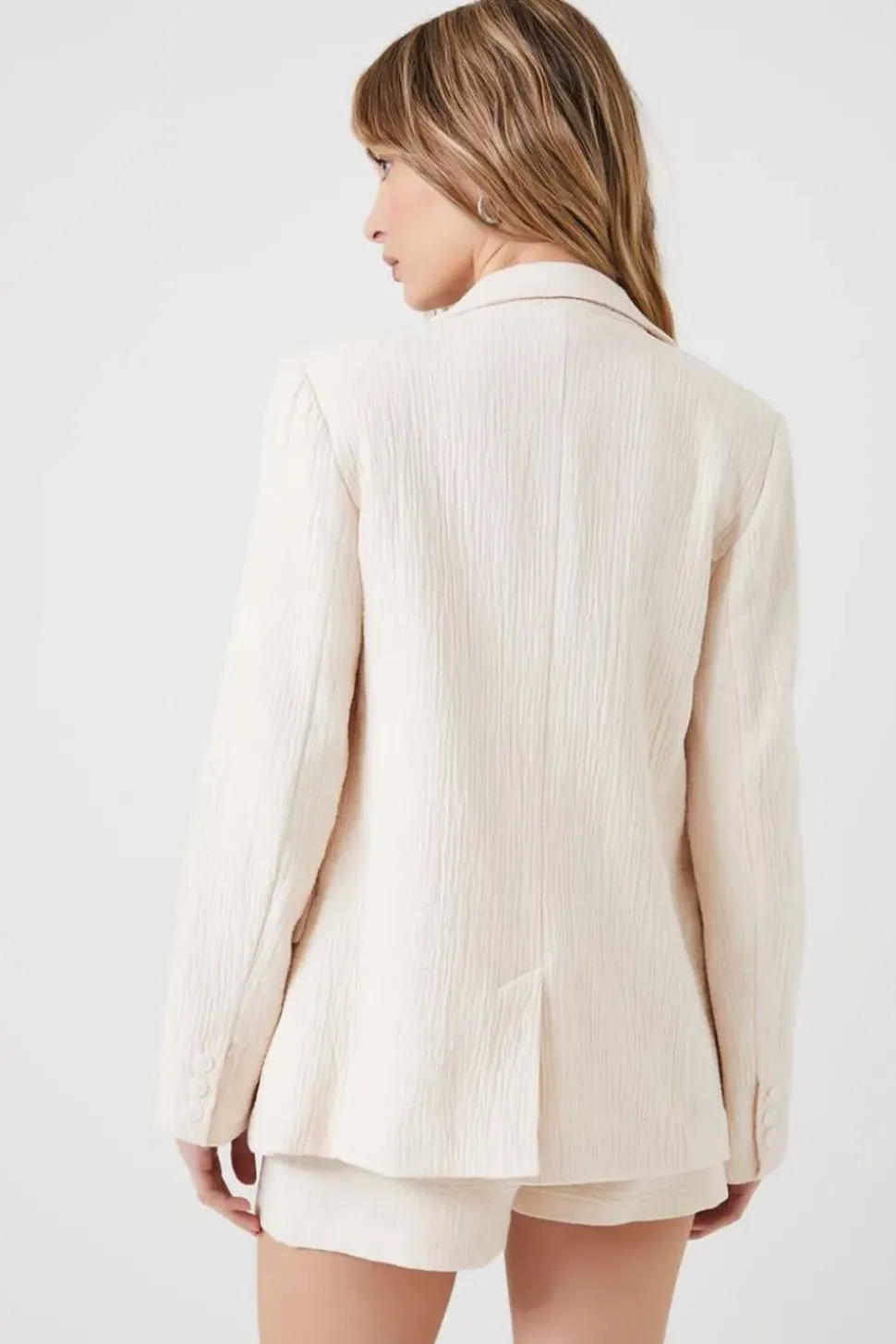 Crinkled Double-Breasted Blazer
